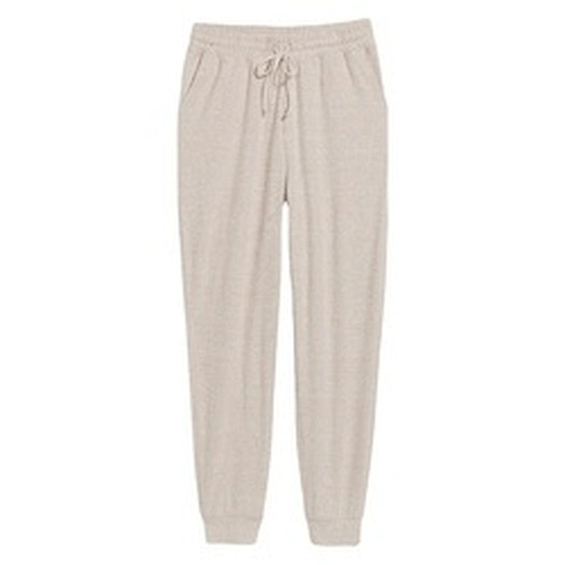 Wholesale Lady Pajama Bottom Pants High Waisted Soft Brushed Rayon Plush Knit Jogger Lounge Pants for Women