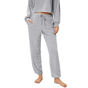 Navy Linen Loose PJ Pants Women With Front Slant Pockets And Back Patch Pocket Sleep Pajama Pants