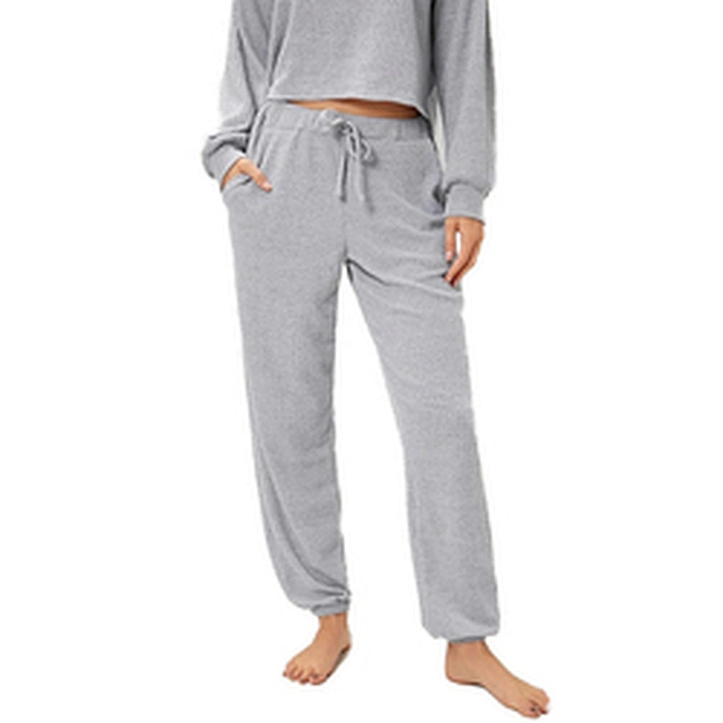 Navy Linen Loose PJ Pants Women With Front Slant Pockets And Back Patch Pocket Sleep Pajama Pants