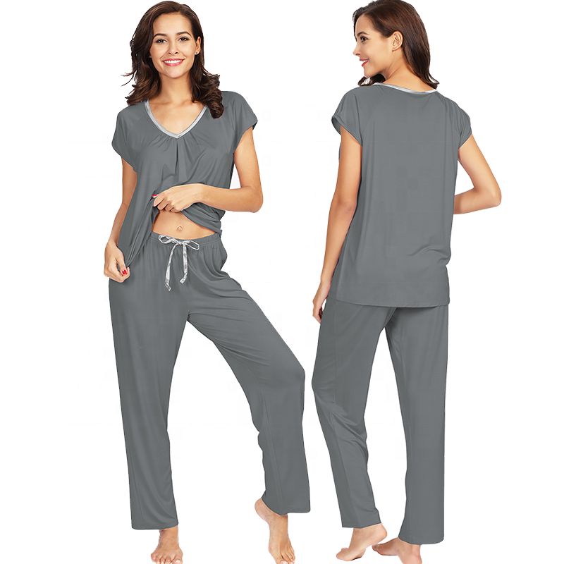 Soft Lightweight Sleepwear Bamboo Women Pajamas Set Pijamas Cotton Pajamas Woman