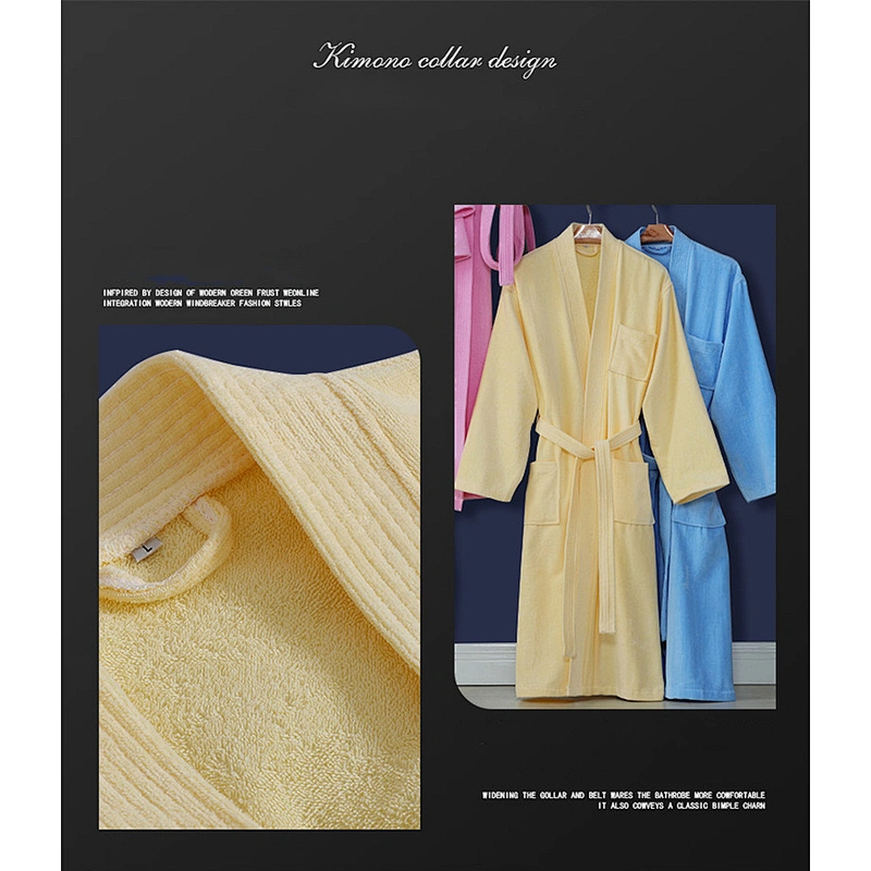 Unisex Wholesale Cotton Hotel Bath Robes Long Sleeve Couple Custom SPA Terry Bathrobes