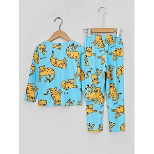 Long Sleeve Top and Pants Toddler Boys Sleepwear Letter & Cartoon Graphic Kids Pajamas
