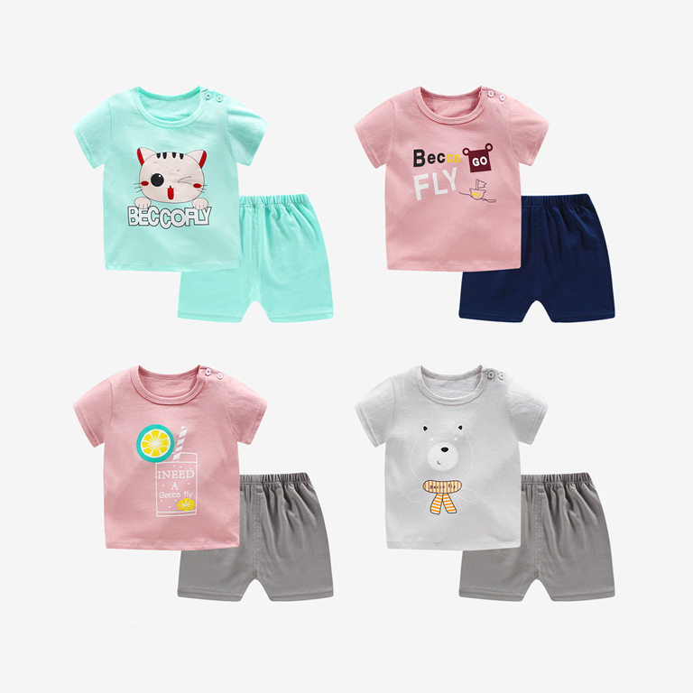Summer Children's Short Sleeve T - Shirt Clothes Pure Cotton Baby Clothing Set