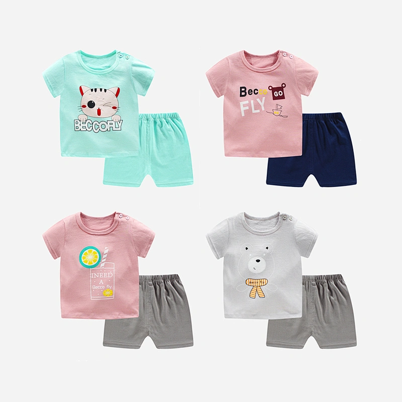 Summer Children's Short Sleeve T - Shirt Clothes Pure Cotton Baby Clothing Set