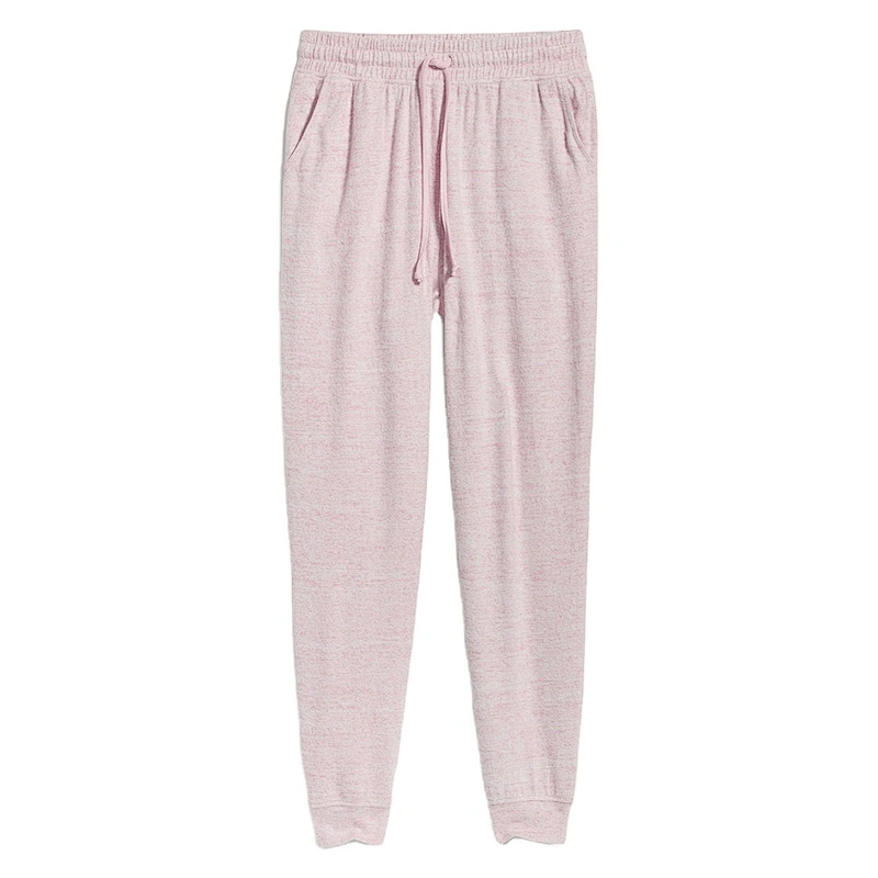 Wholesale Lady Pajama Bottom Pants High Waisted Soft Brushed Rayon Plush Knit Jogger Lounge Pants for Women