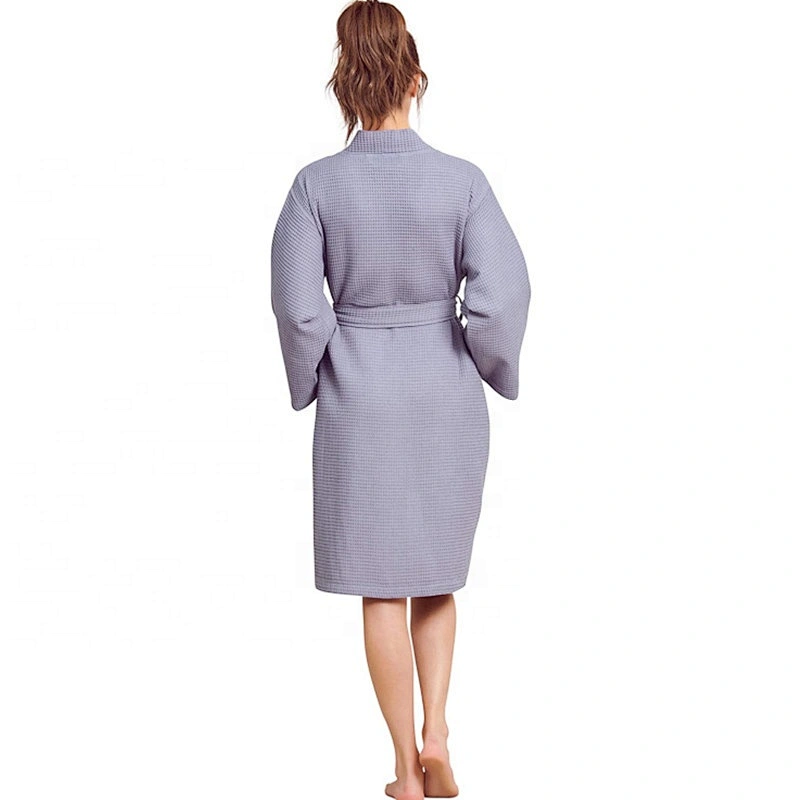 Belt Solid Short Belt Waffle Sleepwear Waffle Cotton Bath Robe Customized Breathable Linen Robes