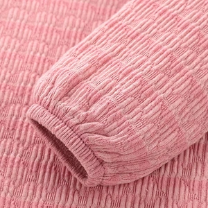 OEM ODM New Born Baby Knit Ruffle Trim Keyhole Back Jumpsuit With Hat Baby Eyelet Embroidery Romper Set