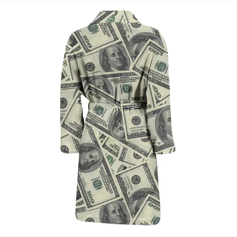 Girl Printed Knee Length Belted Sleepwear Custom OEM Femme Bath Robes Summer Chemise Cotton Women Money Robe