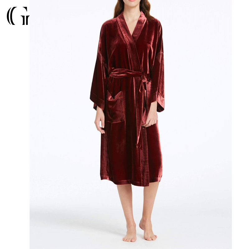 Wholesale Oversize Bathing Robe Velvet Dressing Gown Velvet Robe