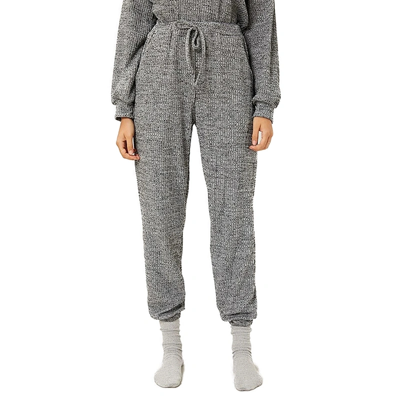 Navy Linen Loose PJ Pants Women With Front Slant Pockets And Back Patch Pocket Sleep Pajama Pants