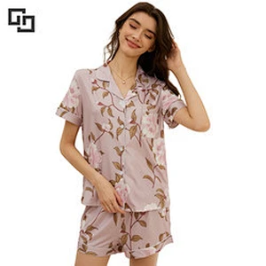 Short Sleeve Piping Women Pijamas Summer Modal Pjs Women 2 Pieces Viscose from Bamboo Pajamas