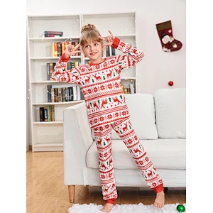 Long Sleeve Matching Family Christmas Pajamas PJs Cotton Christmas Pajamas Sets