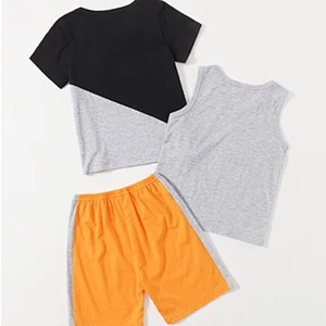 Wholesale Toddler Boy Short Print Custom Sleepwear Pajama Sets Knit Cotton% Summer Kids Pyjama