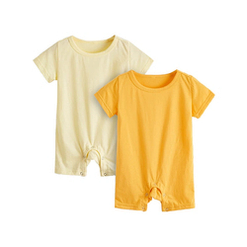 Summer Bamboo Pajamas Kids Baby Girl 2pcs Solid Tee Bamboo Fiber Baby Romper