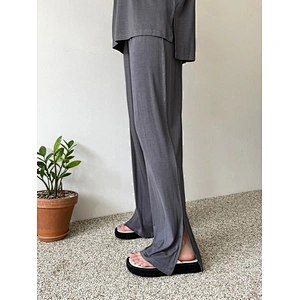 Pajamas Short Sleeve Long Pants Solid Tee Bamboo Viscose Women Sleepwear With Pants Women Bamboo Viscose Pajamas