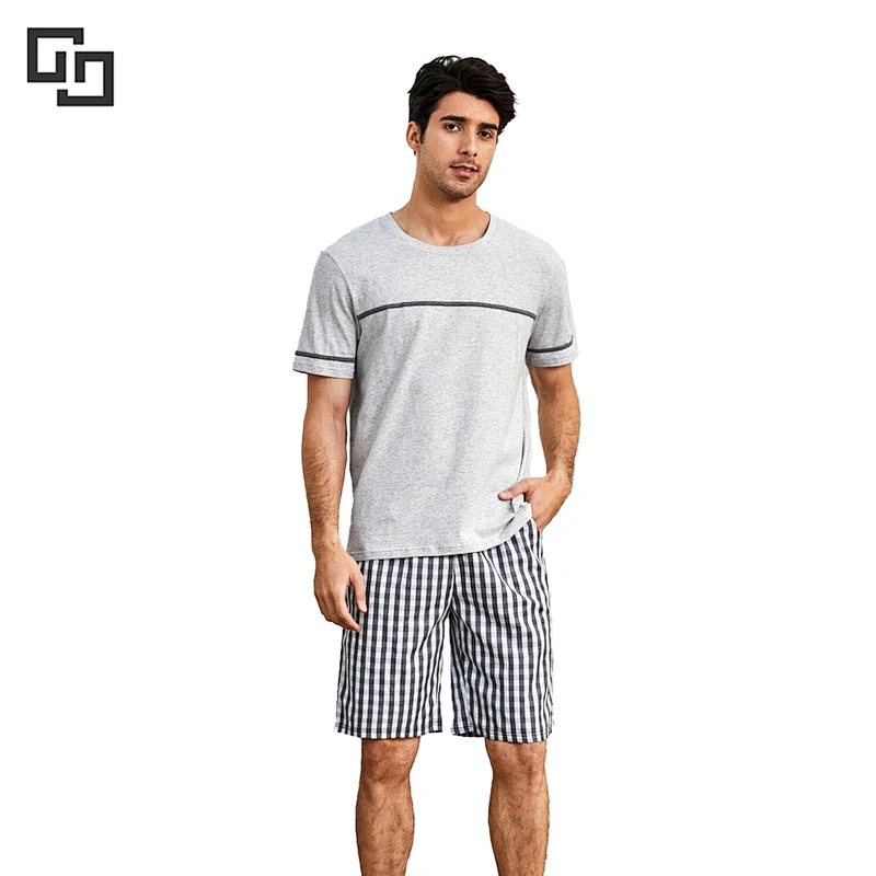 Sleepwear Tops and Bottoms Plaid PJ Sets Men's Cotton Pajama Set Men Pajamas