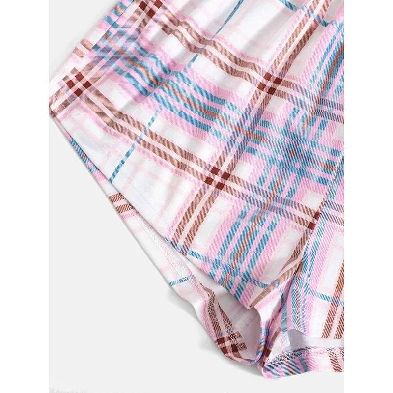 OEM Casual Plaid Women's Pajama Shorts Tartan Print Sleeping Shorts