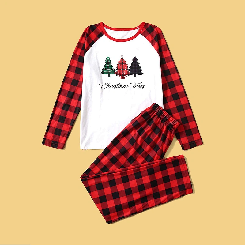 2021 Matching Family Pajamas Sets Christmas PJ's Sleepwear Merry Christmas With Plaid Bottom Pyjamas