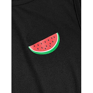 Factory supply 2 pieces knit printed100% cotton ribbed Pajamas private lable men watermelon print tank top shorts pajama set