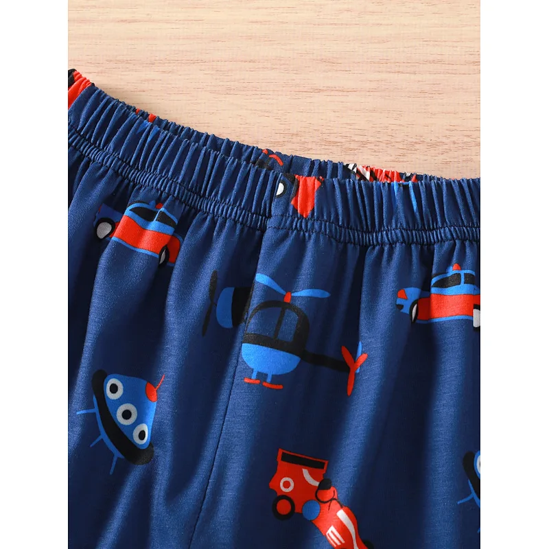 Wholesale Cartoon Long Sleeve Lounge Wear 100% Cotton Pyjamas Custom OEM Kids Boy Bamboo Pajama Sets
