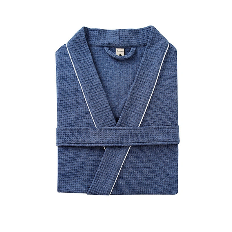 Custom Luxury Robe Men Plus Size 100% Cotton Solid Waffle Bathrobes