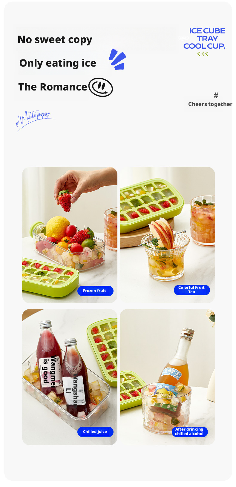 Silicone ice cube tray water bottle