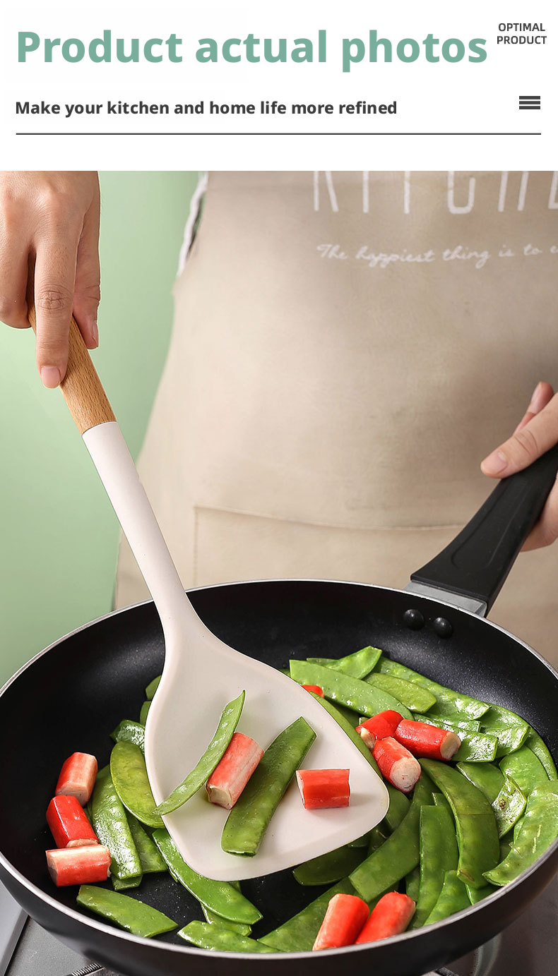 kitchen utensil set wood
