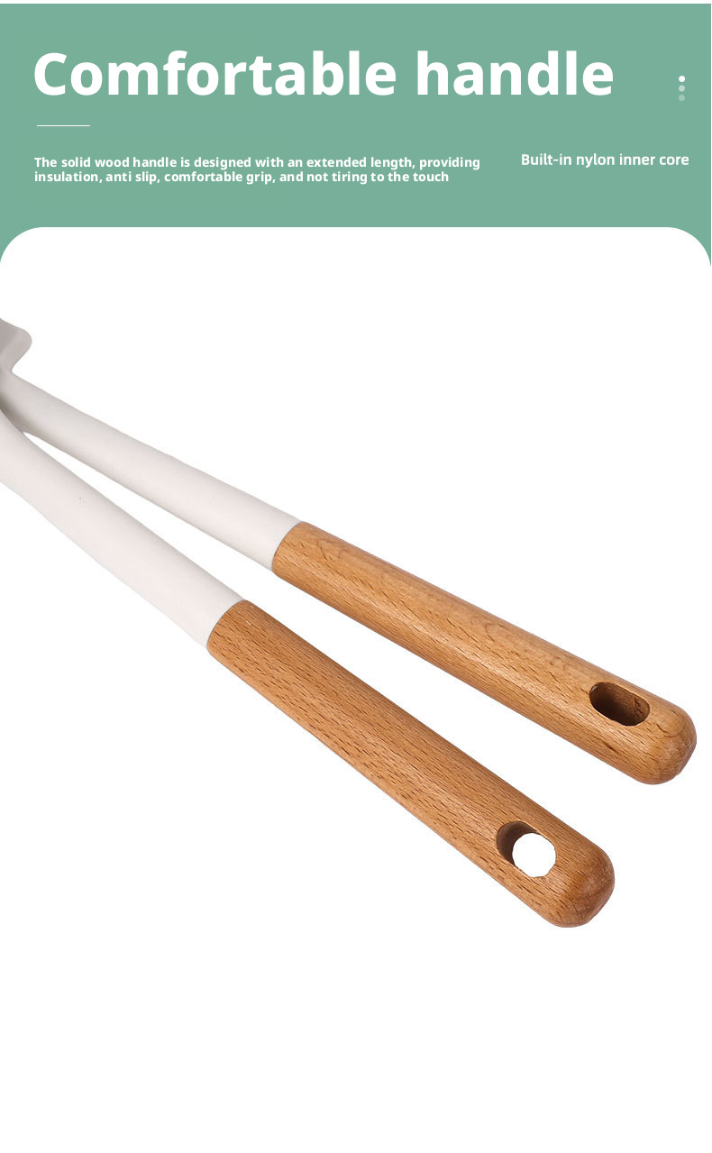 kitchen utensil set wood
