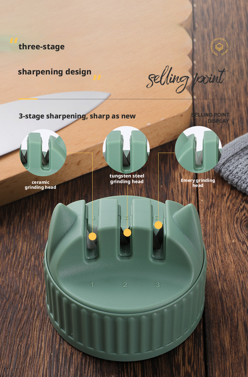 Three-in-one knife sharpener