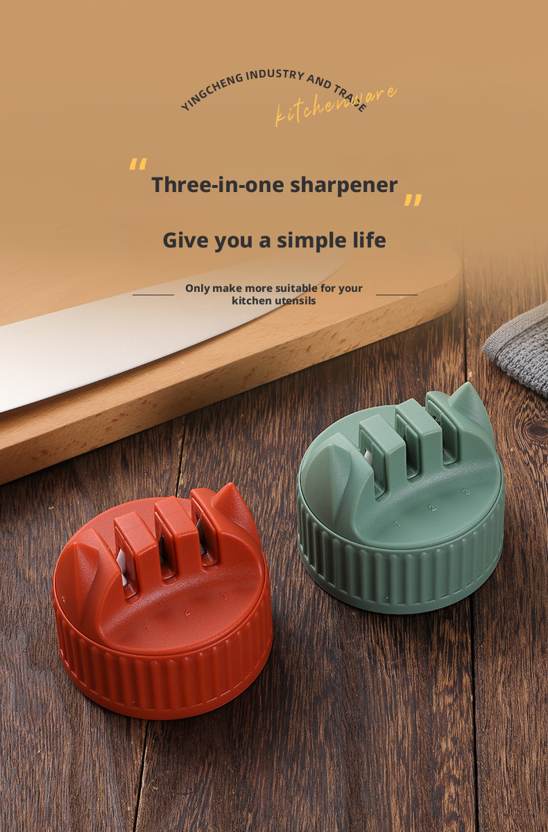 Three-in-one knife sharpener