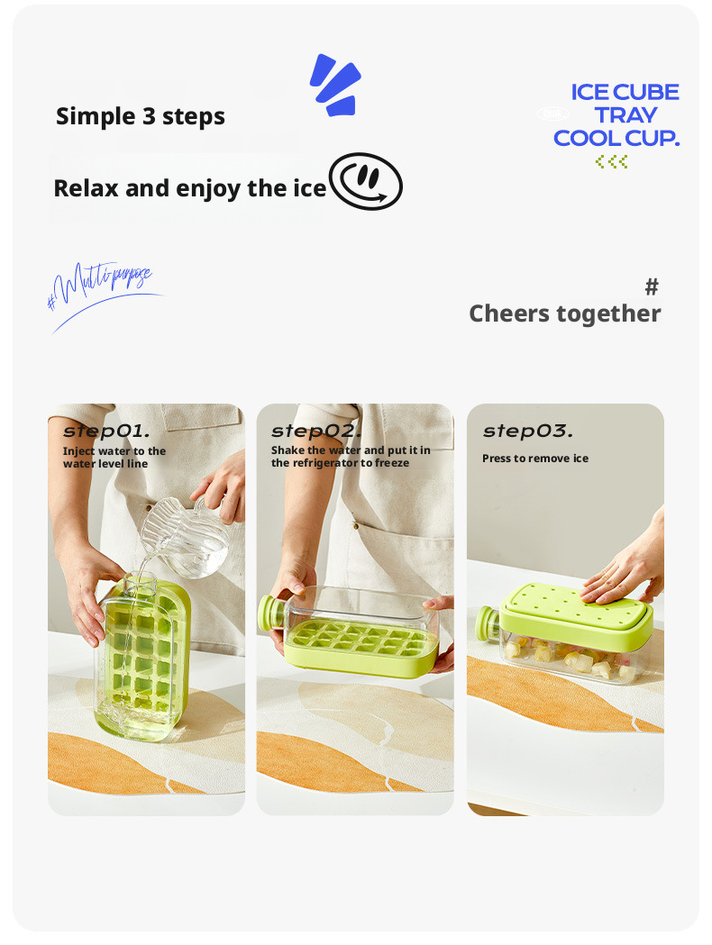Silicone ice cube tray water bottle