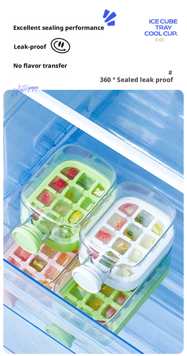 Silicone ice cube tray water bottle