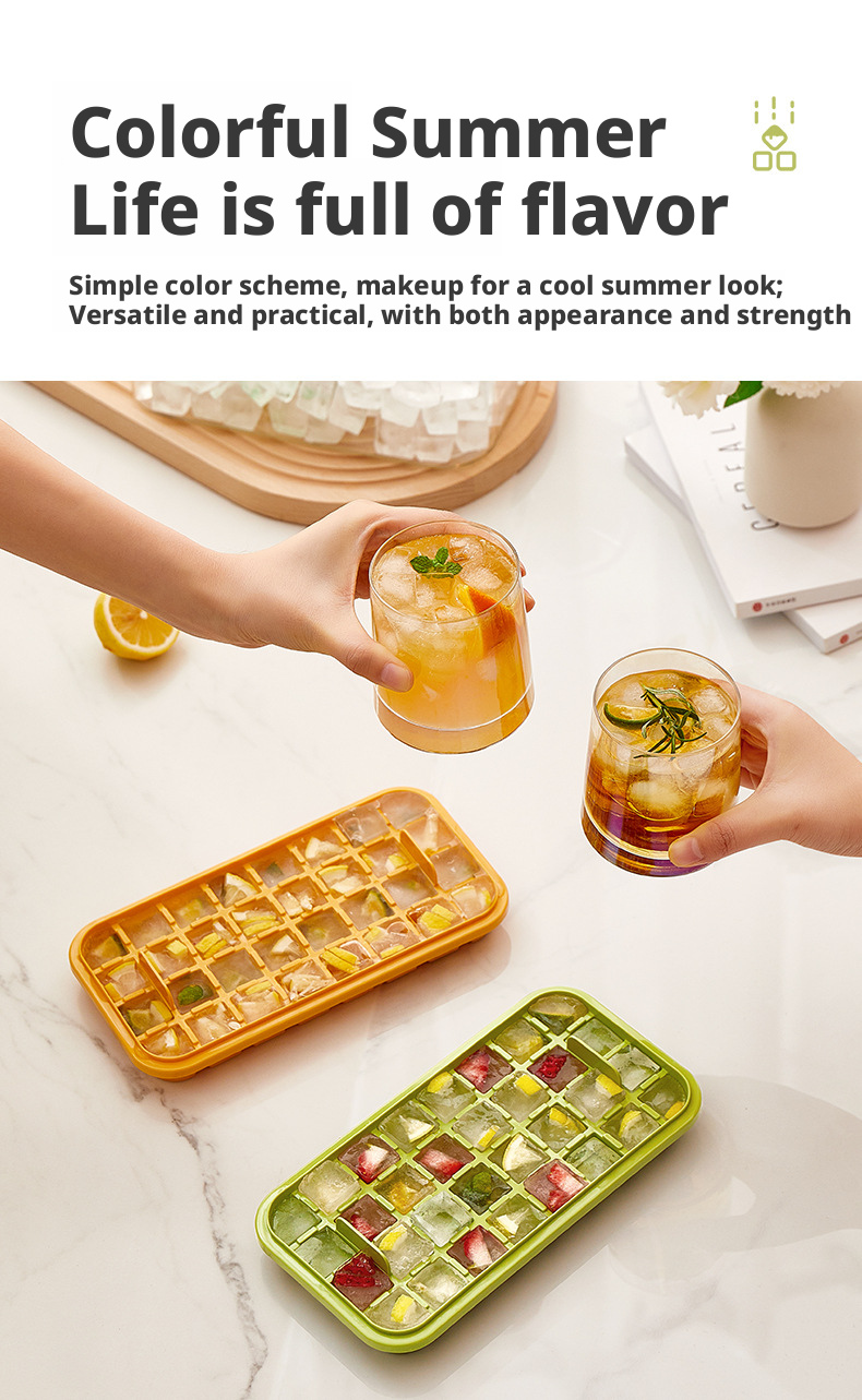 One-Click Ice Removal Ice Cube Container
