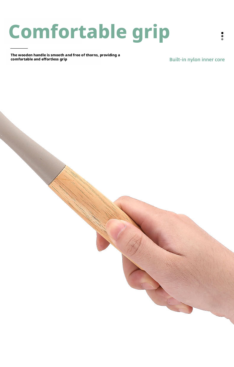 wooden handle silicone utensils