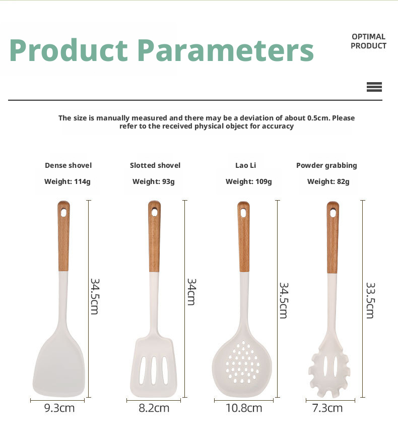 kitchen utensil set wood