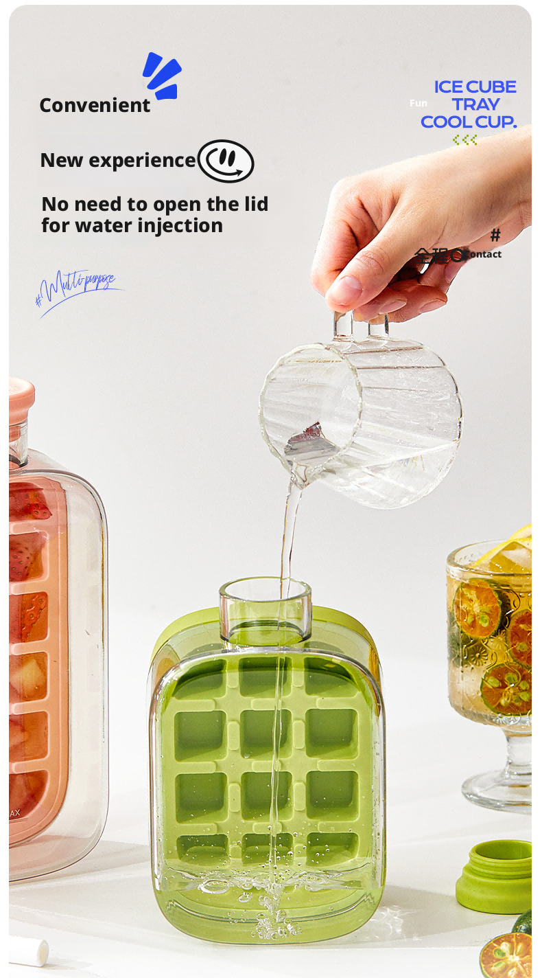 Silicone ice cube tray water bottle