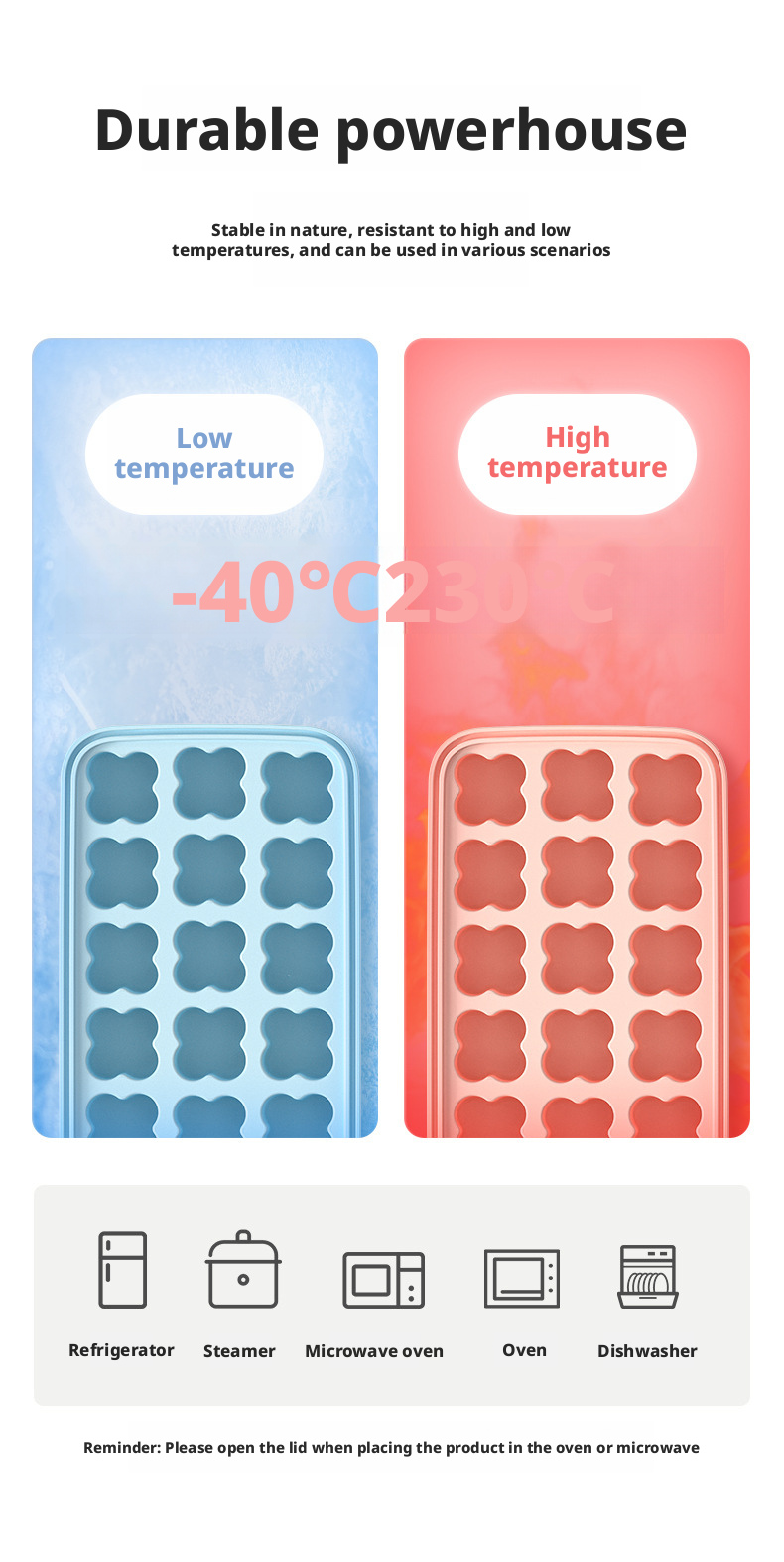 silicone ice cube trays with lid