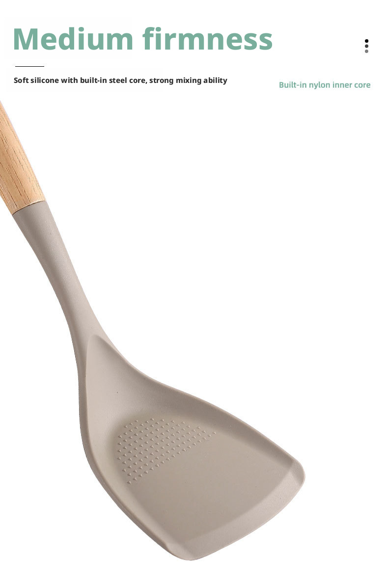 wooden handle silicone utensils