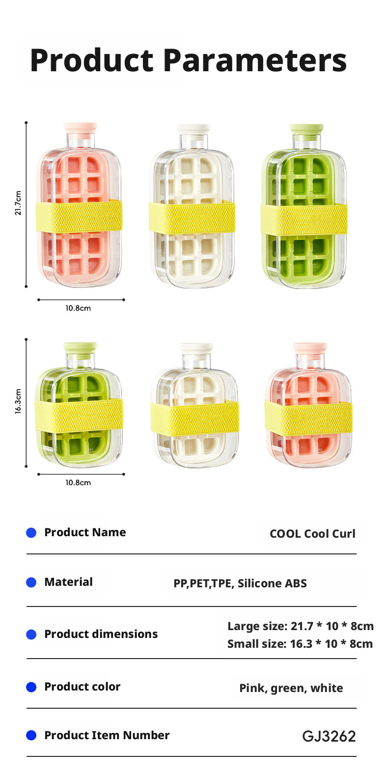 Silicone ice cube tray water bottle
