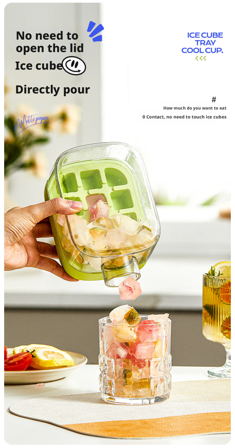 Silicone ice cube tray water bottle