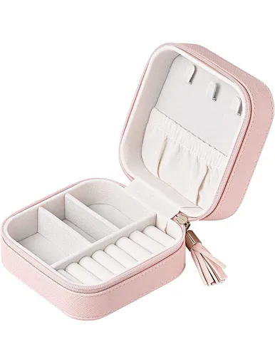 pink travel jewelry case