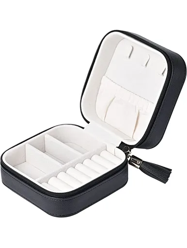 black travel jewelry case