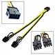 20CM PCI-E 6pin Female to Dual 8pin (6+2) Pin Y Splitter Video Card Power Adapter Cable