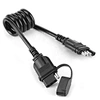 Heavy Duty American RV 4 Way Flat Trailer Extension Coiled Cable 4 Pin Male to Female Stretchable Coiled Power Cable