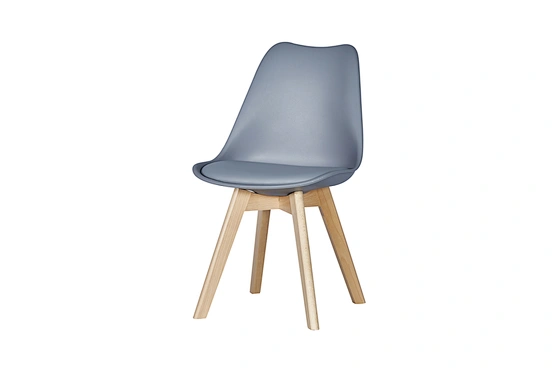 plastic dining chair with wood leg