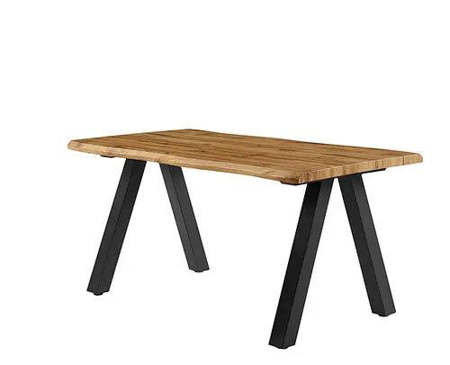 wood top metal leg table