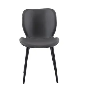 grey leather dining chair