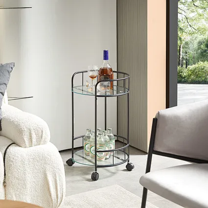 glass end&side table metal frame