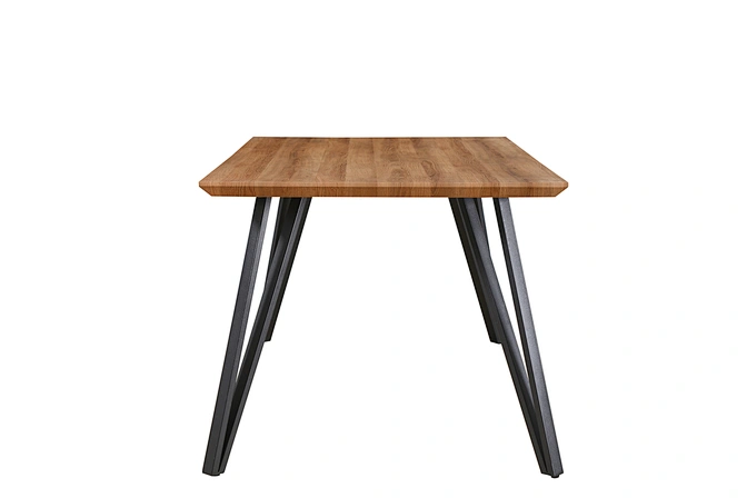 wood dining table with metal leg