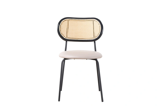 black rattan dining chair